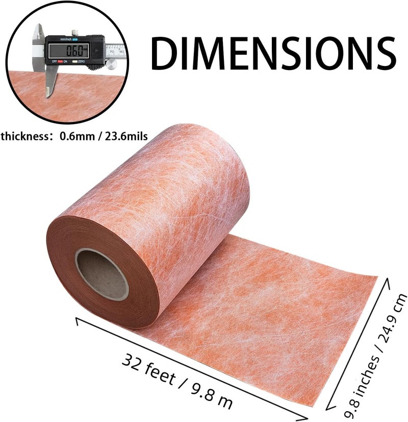 SWPEC Waterproof Membrane for Shower, 9.8inch x 32Ft (26 Sq Ft) 23.6mils Thick Tile Shower Waterproofing Membrane Roll Underlayment Waterproof Wall Panels for Showers Bathroom Sauna Walls Roofs Wet Areas - Image 2